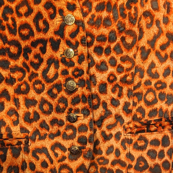 Vintage leather animal print vest - Picture 3 of 7